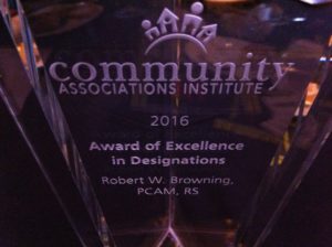 Bob Browning 2016 CAI Designations Excellence Award